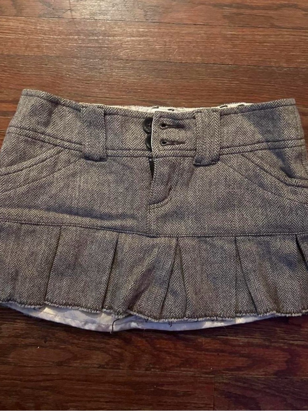 Abercrombie and fitch wool pleated low rise mini skirt